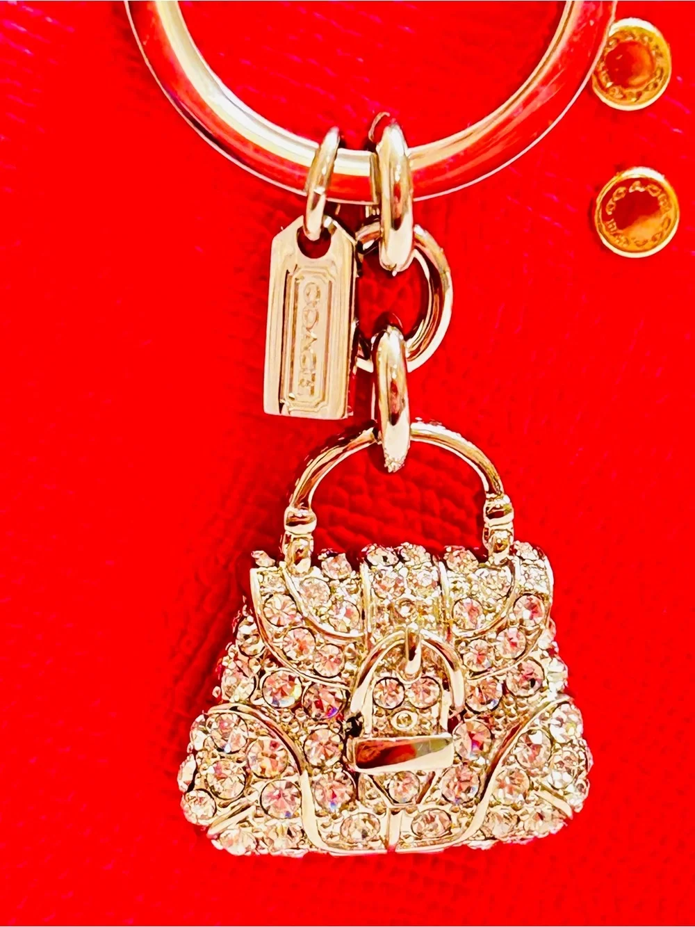 EXTREMELY RARE Coach 3-D Y2K Crystal  SoHo Purse Keychain/ Bag Charm